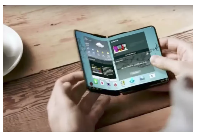 A concept ad for a foldable Samsung phone