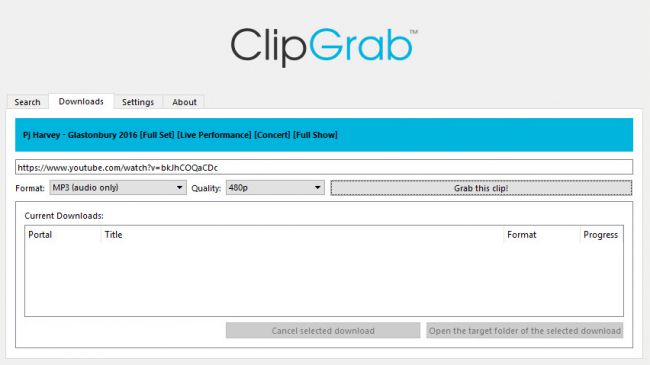 برنامج ClipGrab لتحويل مقاطع اليوتيوب إلى MP3