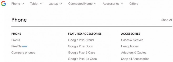 Google store Pixel 3a