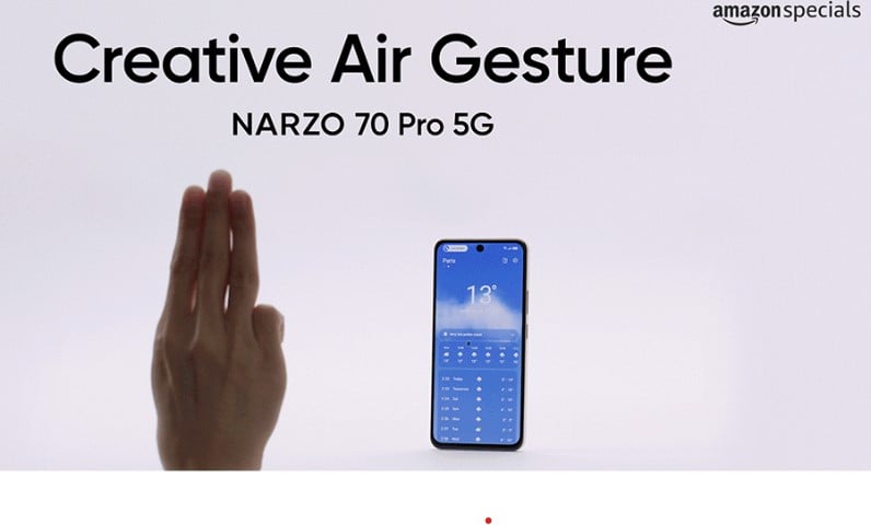 هاتف Realme Narzo 70 Pro 5G سيدعم أكثر من عشر إيماءات هوائية