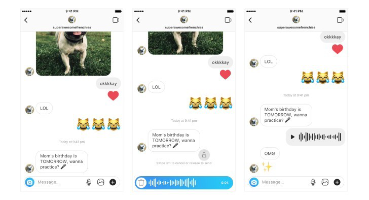 Instagram Direct - support-voice messages