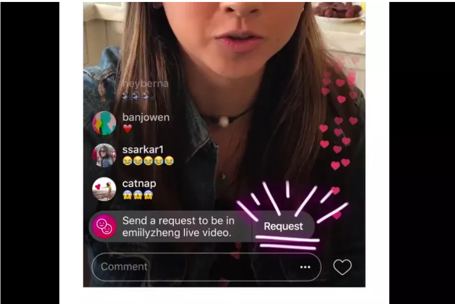 Instagram adds a request button for friends to crash your live stream