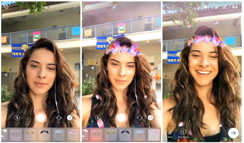 Instagram copies face filters from Snapchat