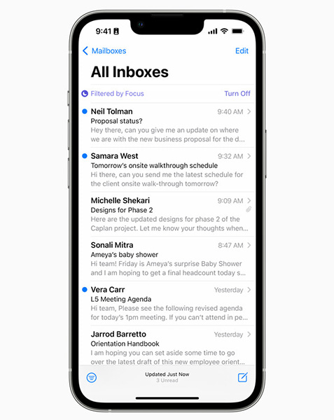 Mail iOS 16