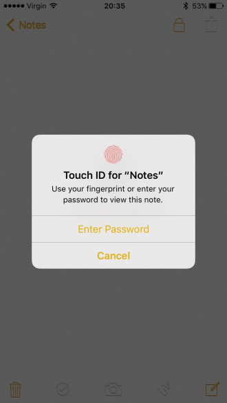 Notes- Touch ID