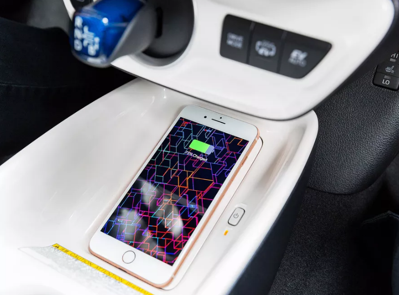 Testing wireless charging in a Prius