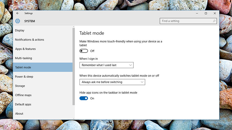 Windows 10-Tablet mode