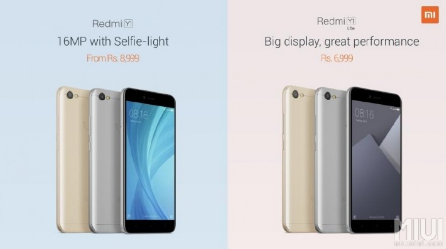 Xiaomi announces the Redmi Y1 and the Redmi Y1 Lite
