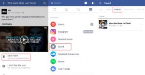facebook offline video save