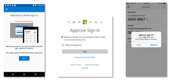 sign into a Microsoft Account without a password